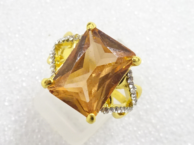 JAPANESE KIMONO / ANTIQUE COLORED STONE RING (SIZE 15.5)